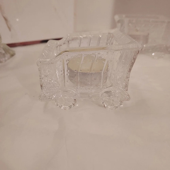 Fitz and Floyd 3 Piece Crystal Holiday Train Votive - In Original Box - Picture 7 of 13